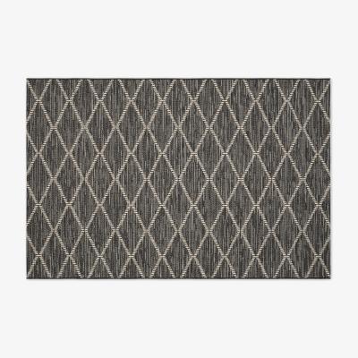 Made.com Vinonelo Indoor/Outdoor Rug, Extra Large 200 x 300 cm, Charcoal Grey