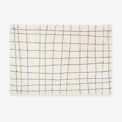 Made.com Gunter Pile Rug, Extra Large 200 x 290cm, Ecru & Midnight Blue