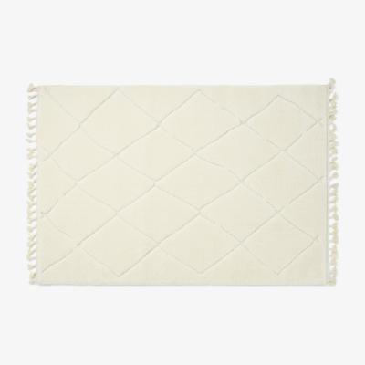 Made.com Kameli Diamond High Pile Berber Style Rug, Large 160 x 230cm, Off-White