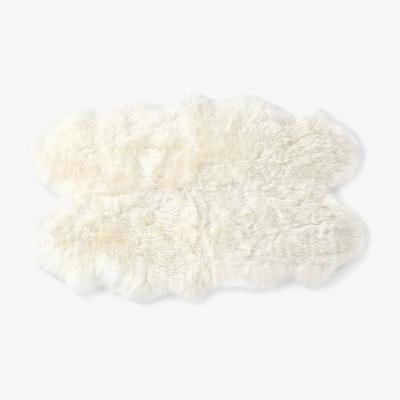 Made.com Helgar Quad Sheepskin Rug 105 x 170cm, Ivory
