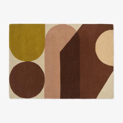 Made.com Zayyan Geometric Hand-Tufted Wool Rug, Large 160 x 230cm, Terracotta