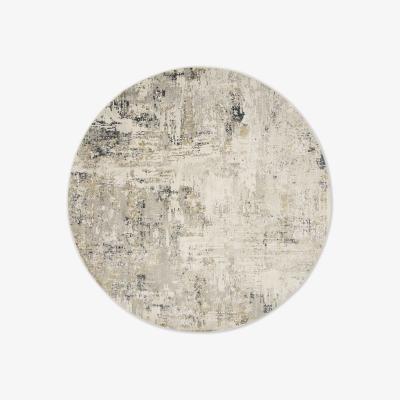 Made.com Epicoco Luxury Viscose Round Rug, Large 200cm, Antique Gold & Grey
