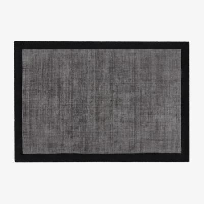 Made.com Jago Border Rug, Large 160 x 230cm, Dark Charcoal & Silver Grey