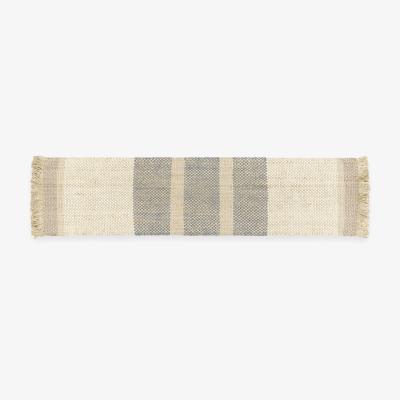 Made.com Varzea Jute Wool Runner 66 x 250cm, Natural/Blue