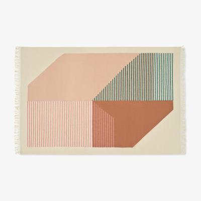 Made.com Firth Cotton Flatweave Rug, Large 160 x 230cm, Pink & Terracotta