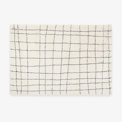 Made.com Gunter Pile Rug, Large 160 x 230cm, Ecru/Midnight Blue