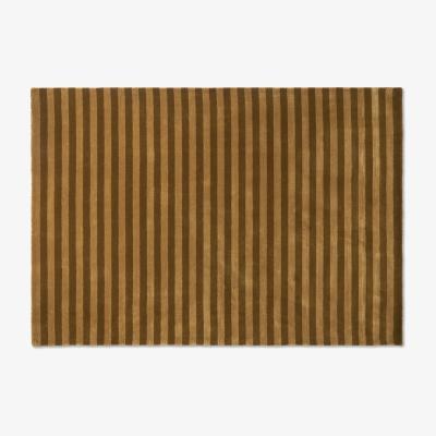 Made.com Raidal Striped Viscose Rug, Large 160 x 230cm, Caramel