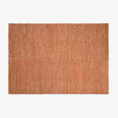 Made.com Mumbi Textured Rug, Large 160 x 230 cm, Terracotta Wool & Jute