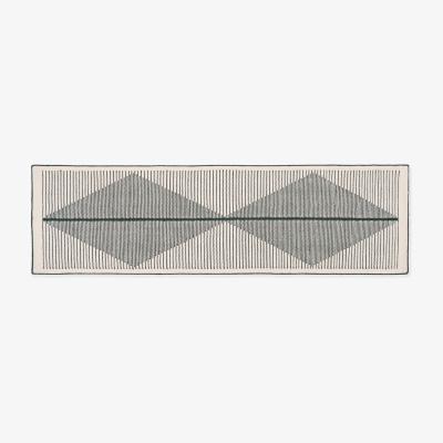 Made.com Camden Wool Blend Runner, 70 x 250 cm, Black & Off-White