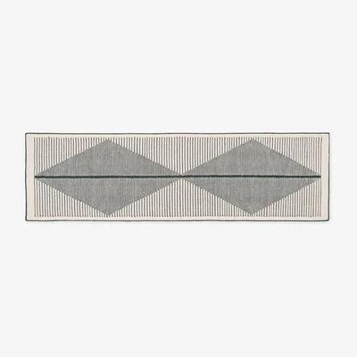 Made.com Camden Wool Blend Runner, 70 x 250 cm, Black & Off-White