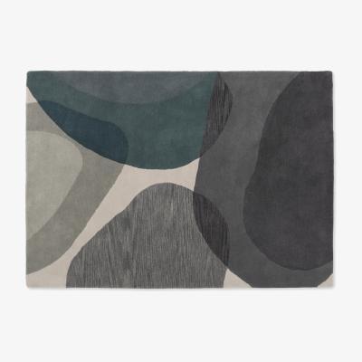 Made.com Holt Wool Rug, Large 160 x 230cm, Grey and Teal