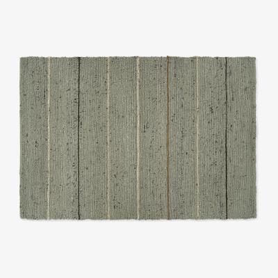 Made.com Tomillo Striped Wool Rug, Large 160 x 230cm, Sage Green