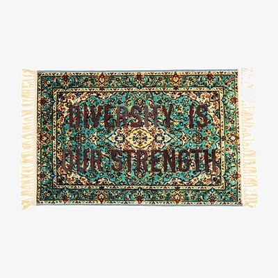 Made in Design Rug Burnt - Diversity textile / 80 x 120 cm - Inscription produced by combustion - Seletti