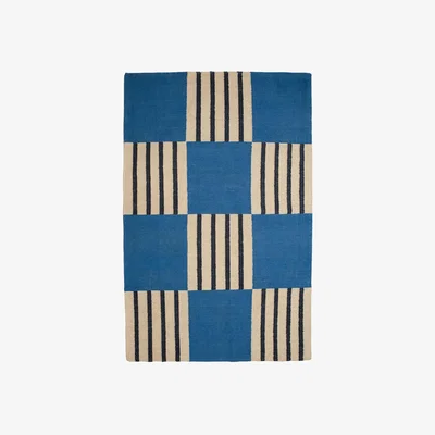 Made in Design Blue Paradoxe Rug textile blue / 210 x 140 cm - Hand-woven cotton - COLORTHERAPIS