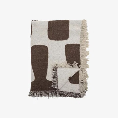 Made in Design Bilston Plaid textile brown / 160 x 130 cm - Recycled cotton - Bloomingville