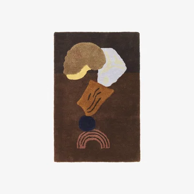 Made in Design Compose Tufted Rug - / Wall decoration - 70 x 110 cm - Limited edition by Ferm Living Brown
