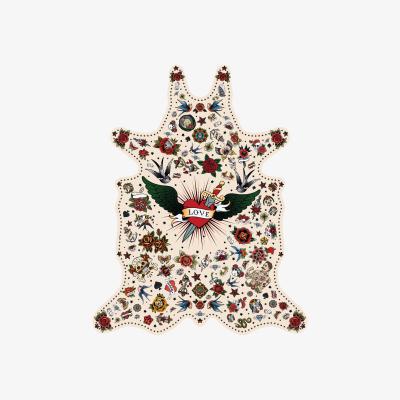 Made in Design Tatoo Love Rug - / 126 x 159 cm - Vinyl by PÔDEVACHE Multicoloured