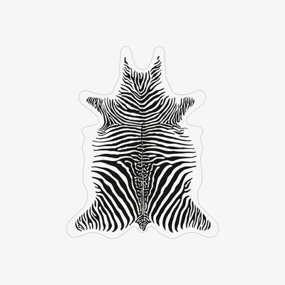 Made in Design Zèbre Rug - / 148 x 187 cm - Vinyl by PÔDEVACHE White/Black