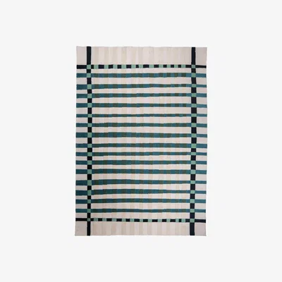Made in Design Vichy Outdoor rug - / 200 x 300 cm - Recycled plastic fibre by Maison Sarah Lavoine Blue
