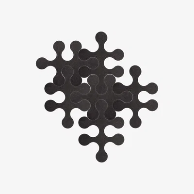 Made in Design Molécules Rug - 6 pieces in a single colour anthracite by La Corbeille Grey