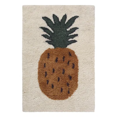 Made in Design Fruiticana - Ananas Rug - / Large - Tissé main by Ferm Living Yellow/Green/Beige