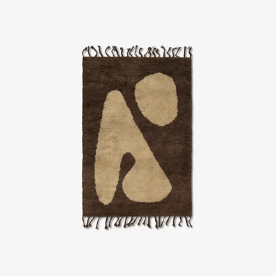 Made in Design Abstract Small Rug - / 120 x 80 cm - Hand-knotted by Ferm Living Brown