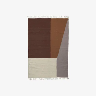 Made in Design Kelim Borders Rug - / Wide - 140 x 200 cm by Ferm Living Brown