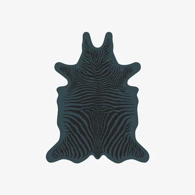 Made in Design Zèbre Rug - / 90 x 113 cm - Vinyl by PÔDEVACHE Blue
