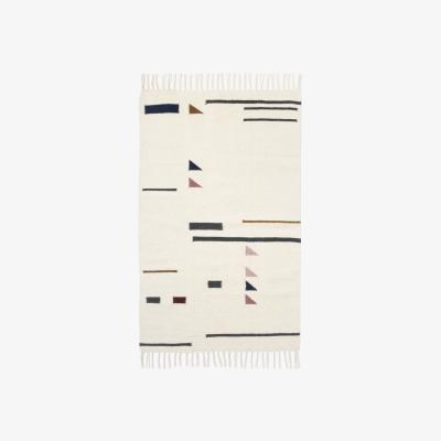 Made in Design Kelim Triangles Rug - Small - 80 x 140 cm by Ferm Living White/Multicoloured