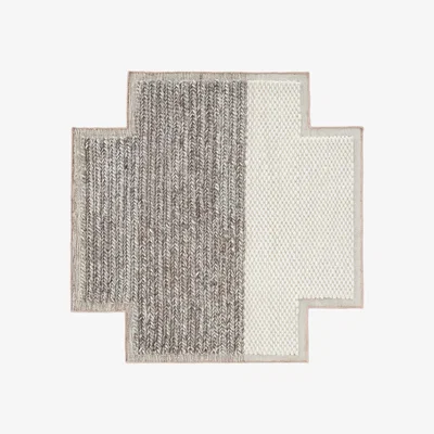Made in Design Mangas Space Plait Rug - / 160 x 160 cm by Gan White/Beige