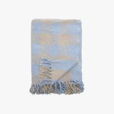 Made in Design Largs Plaid textile blue / 160 x 130 cm - Recycled cotton - Bloomingville