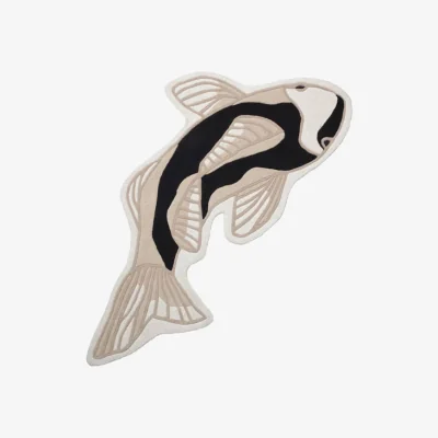 Made in Design Koi Rug textile black / 130 x 97 cm - BROSTE COPENHAGEN