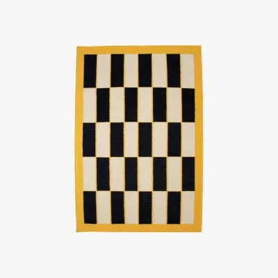 Made in Design Black Square Rug textile black / 210 x 140 cm - Wool - COLORTHERAPIS