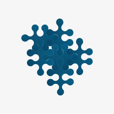 Made in Design Molécules Rug - / 6 pieces - Plain by La Corbeille Blue