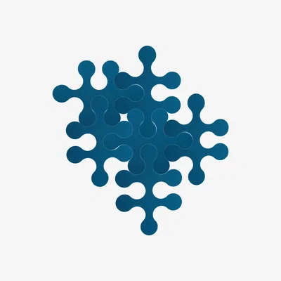 Made in Design Molécules Rug - / 6 pieces - Plain by La Corbeille Blue