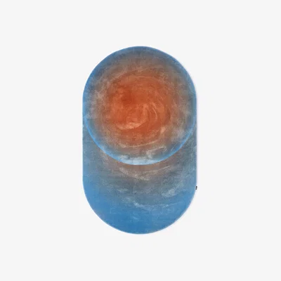 Made in Design Optical Rug - / Oval - 300 x 180cm by Pols Potten Blue/Orange