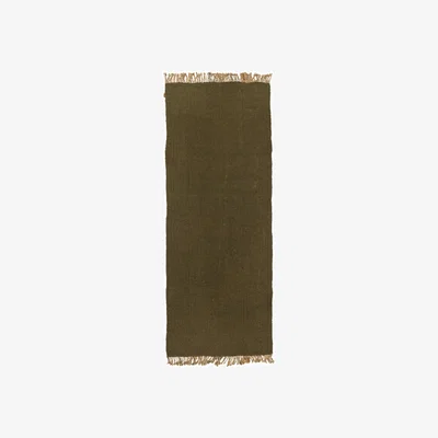 Made in Design Block Runner Rug textile green / 80 x 200 cm - Recycled plastic bottles - Ferm Living
