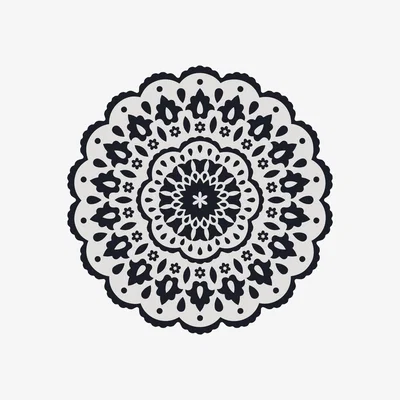 Made in Design Black Bombay n°1 Rug - / Ø 99 cm - Vinyl by PÔDEVACHE White/Black