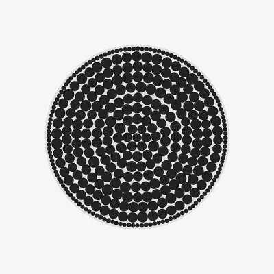 Made in Design Black Bombay Rug - / Ø 145 cm - Vinyl by PÔDEVACHE White/Black