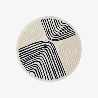 Made in Design Labyrinthe Rug textile beige / Ø 200 cm - Hand-tufted - Maison Sarah Lavoine