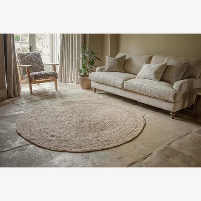 Nkuku Braided Hemp Rug - RoundNkukuRUGS