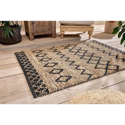 Nkuku Nkuku Ambara Jute Rug | Rugs | Black/Natural | 120 x 180 cm