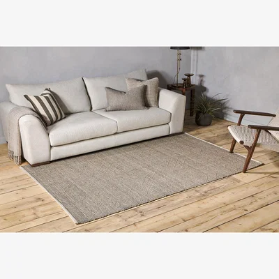 Nkuku Nkuku Prathal Cotton And Seagrass Rug | Rugs | Natural/Black | 150 x 240 cm