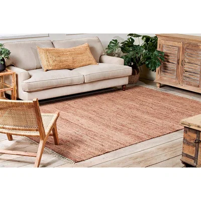 Nkuku Nkuku Manado Jute & Cotton Rug | Rugs | Rust | 60 x 90 cm