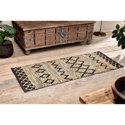 Nkuku Nkuku Ambara Jute Runner | Rugs | Black/Natural | Runner 177 x 66 cm