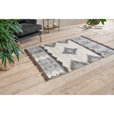 Nkuku Nkuku Masina Recycled Wool Rug | Rugs | Grey/Cream | 120 x 180 cm