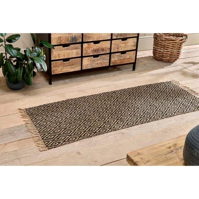 Nkuku Nkuku Jambo Jute Runner | Rugs | Black | 183 x 67 cm