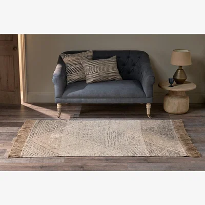 Nkuku Nkuku Anaisha Cotton & Jute Rug | Rugs | Natural/Grey | 150 x 240 cm