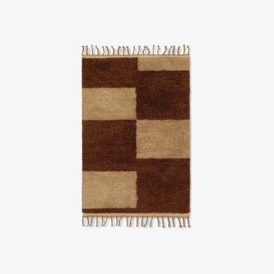 Nordic Nest Mara handknotted rug 120x180 cm Dark Brick-off-white