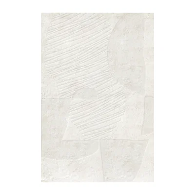 Nordic Nest Layered Artisan Guild wool carpet Bone White 250x350 cm